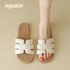 Augustine slippers women's summer wear 2025 new with skirt flat beach shoes one pedal casual sandals