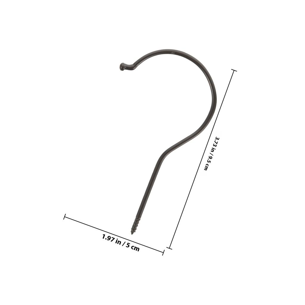 10Pcs Heavy Duty Screw Hooks Plastic Pants Clip Cast Iron Hooks for Hanging Cups Plants Keys Kitchen Bathroom Accessories