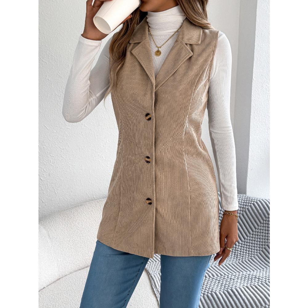 

Женский повседневный однобортный костюм с воротником и жилетом для осени и зимы S