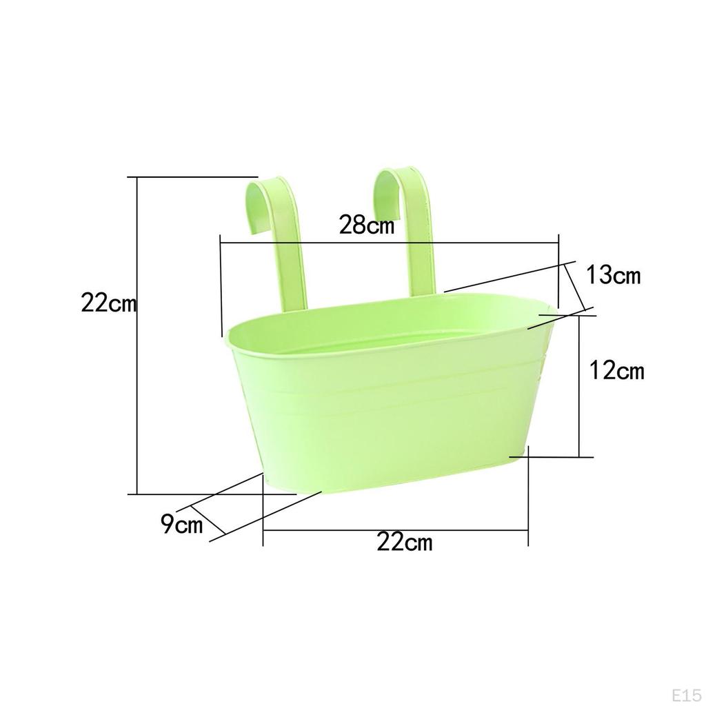 Hängender Blumentopf, Eiseneimer, Pflanzgefäß, abnehmbare Haken, Pflanzenhalter für Balkon, Schlafzimmer