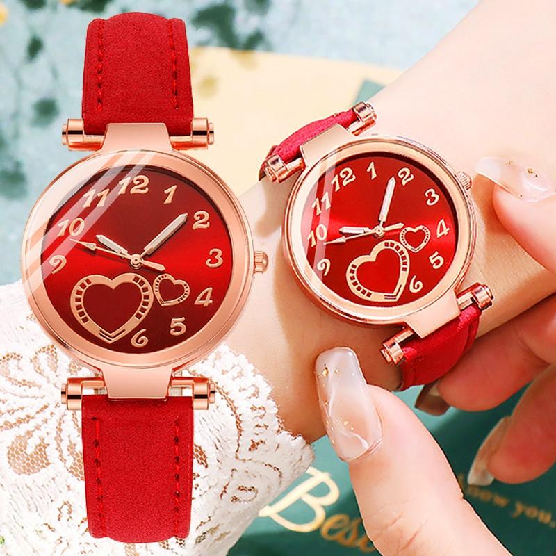 Le donne amano il cuore Numeri arabi Orologi da polso in pelle di lusso in  pelle al quarzo Orologio Relogio Feminino acquista in modo economico —  spedizione gratuita, recensioni reali con foto —
