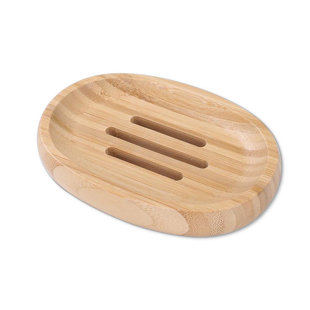 Suporte de armazenamento de saboneteira de banheiro de madeira natural ecológica