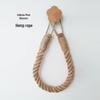 Hemp Rope Tissue Holder: Solid Wood & Cotton Woven Towel Rack, Creative No-Drill Roll Paper & Face Towel Storage Shelf