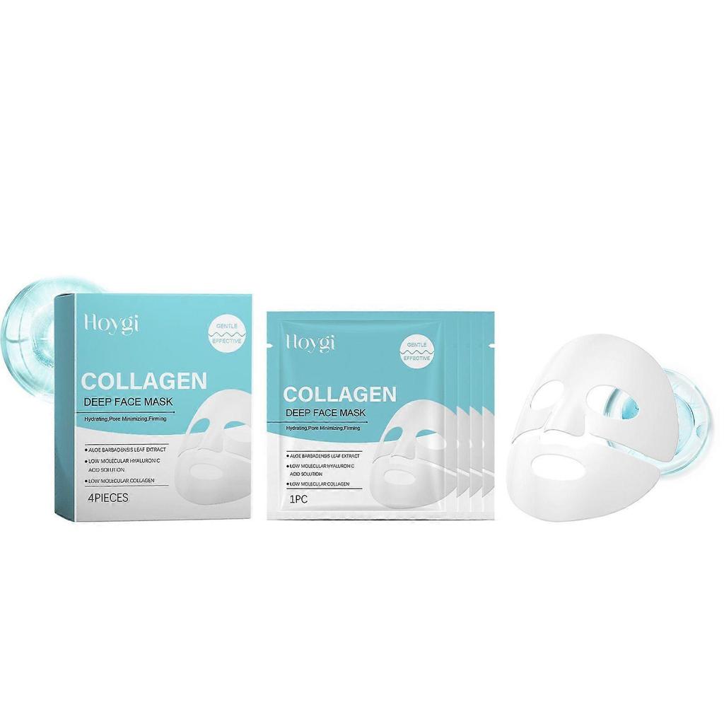 Collagen Moisturizing Face Mask Box Set with Aloe Vera & Hyaluronic Acid Hydrating, Firming Sheet Masks