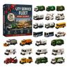 Collectible Acrylic Ornament 2026 Transportation Advent Calendar, 24-Day Set with Vehicle Daily Countdown Toy Figures, Christmas Tree Hanging