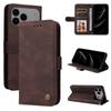 For iPhone 17 Pro Max Leather Wallet Cases Skin Touch Phone Cover Stand with Strap