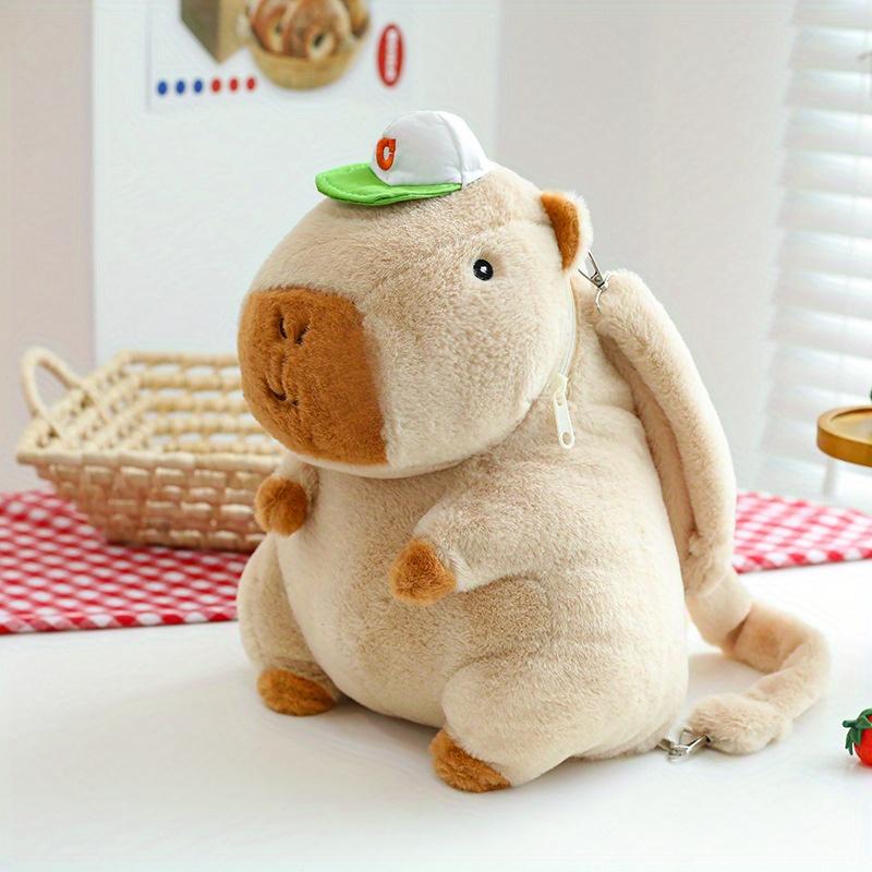 Cute Capybara Plush Backpack for Children, Gift for Girls, Cute Backpack, Playful Accessory, Soft Texture Bag,Stuffed Animals