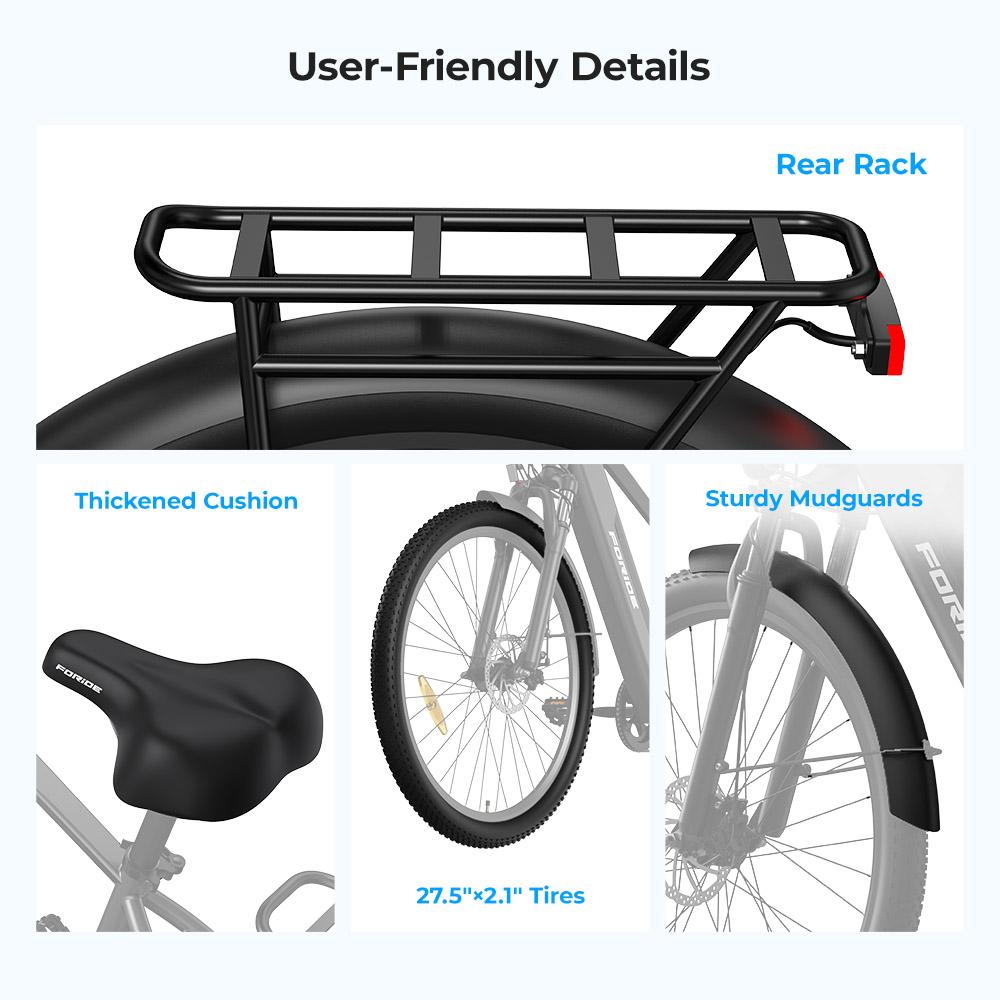 Foride Roamer 1 E-bike with 468Wh Embedded Removable Battery and Shimano 7-Speed Gears