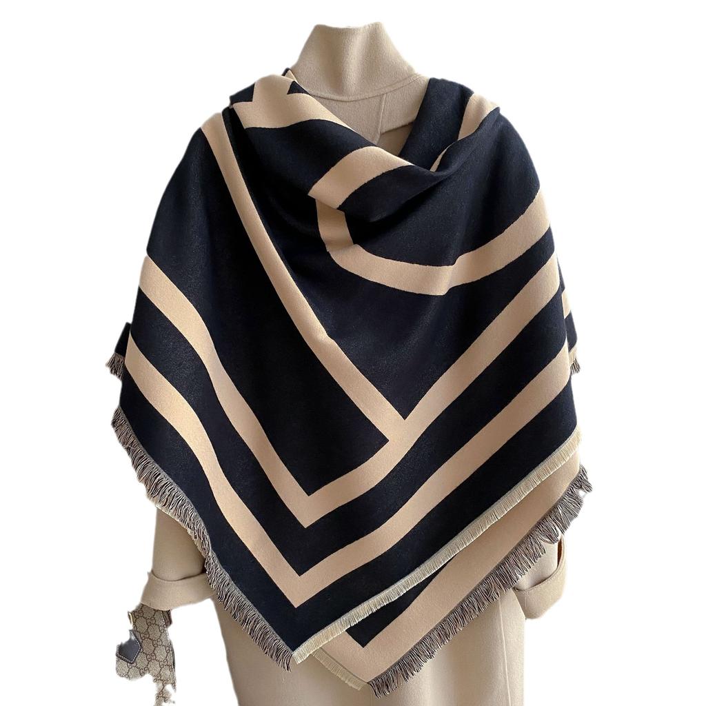 Scarf Ladies Imitation Cashmere Shawl Travel Decoration Square Scarf Letter Mo Air Conditioning Warm Cloak Thickened Scarf