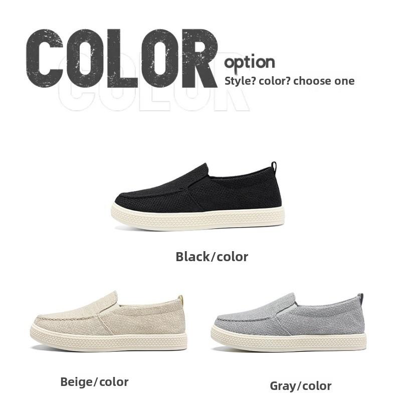 Fashion New Men's Old Beijing Cloth Shoes Casual Clean Comfortable Breathable  Odorless  Dad's Lazy Casual Shoes