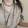 Bohemia Glass Beads Necklace Rainbow Chokers Necklace Strand Sweater Chain  For Women Female