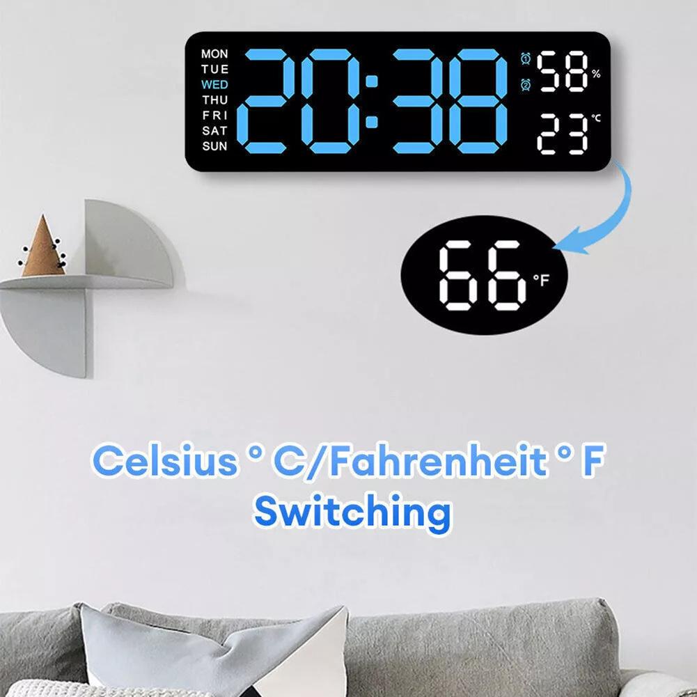 Kalender Digital LED Große Anzeige Wand Schreibtisch Wecker Temperatur