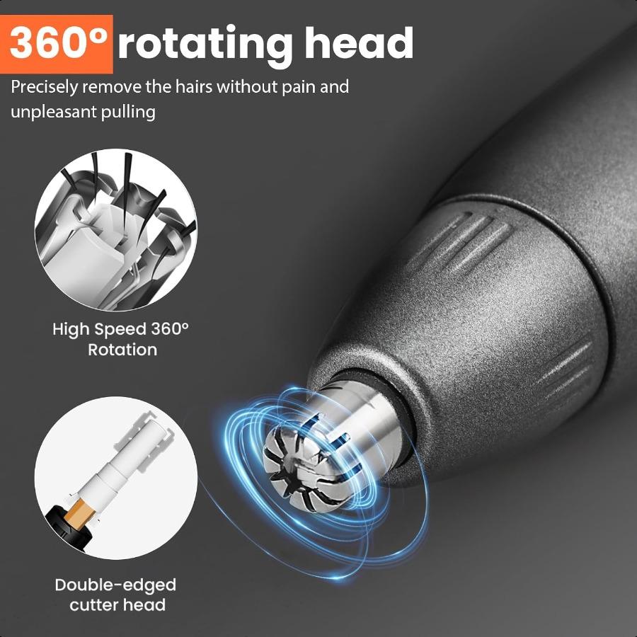 2in1 Nose and Body Hair Trimmer for Men Interchangeable Heads LED Display USBC Rechargeable Waterproof Grooming Kit for Nose Ea