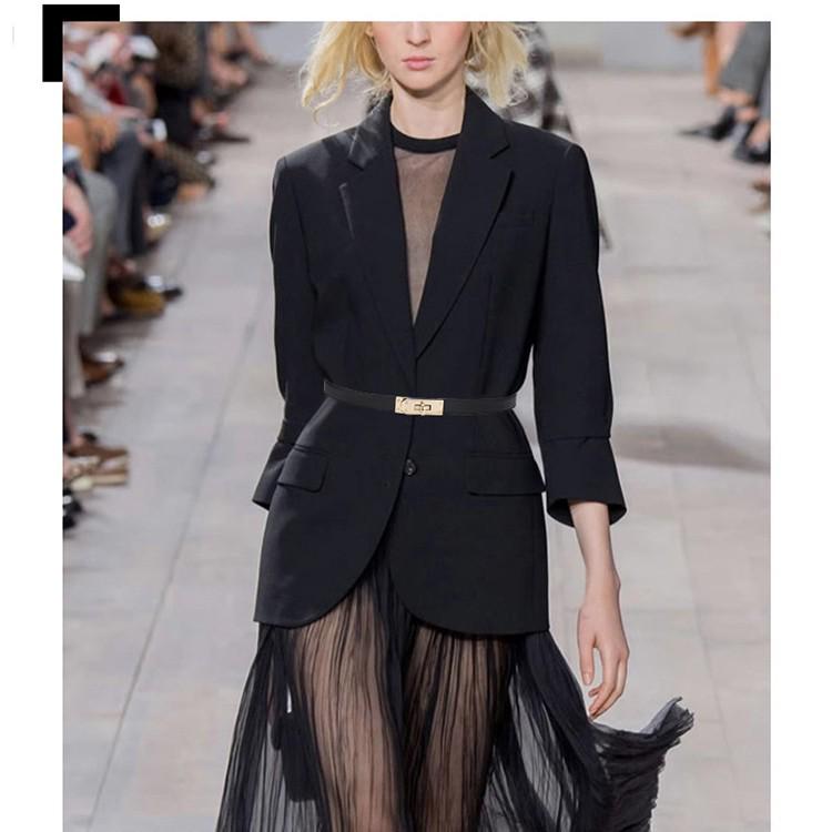 2025 Women's Thin Genuine Leather Belt for Dresses and Pants - High-End Cowhide Design.