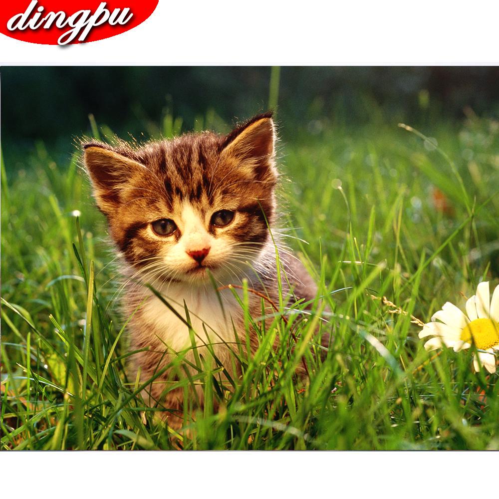 DIY Diamond Painting 5D Animal Full Round Diamond Mosaic Cat Embroidery Home Decoration Sale