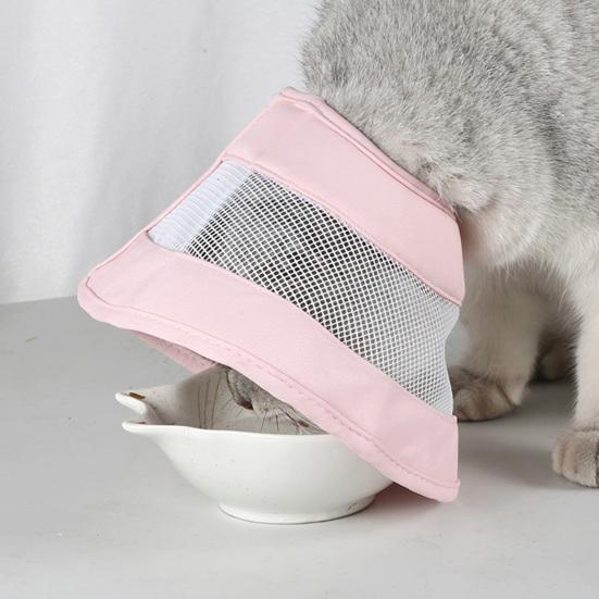 Yousheng Kočičí rekonvalescenční límec Síťované prošívání Měkký prodyšný Proti poškrábání Bavlněný Kočičí krční kuželový límec Potřeby pro domácí mazlíčky