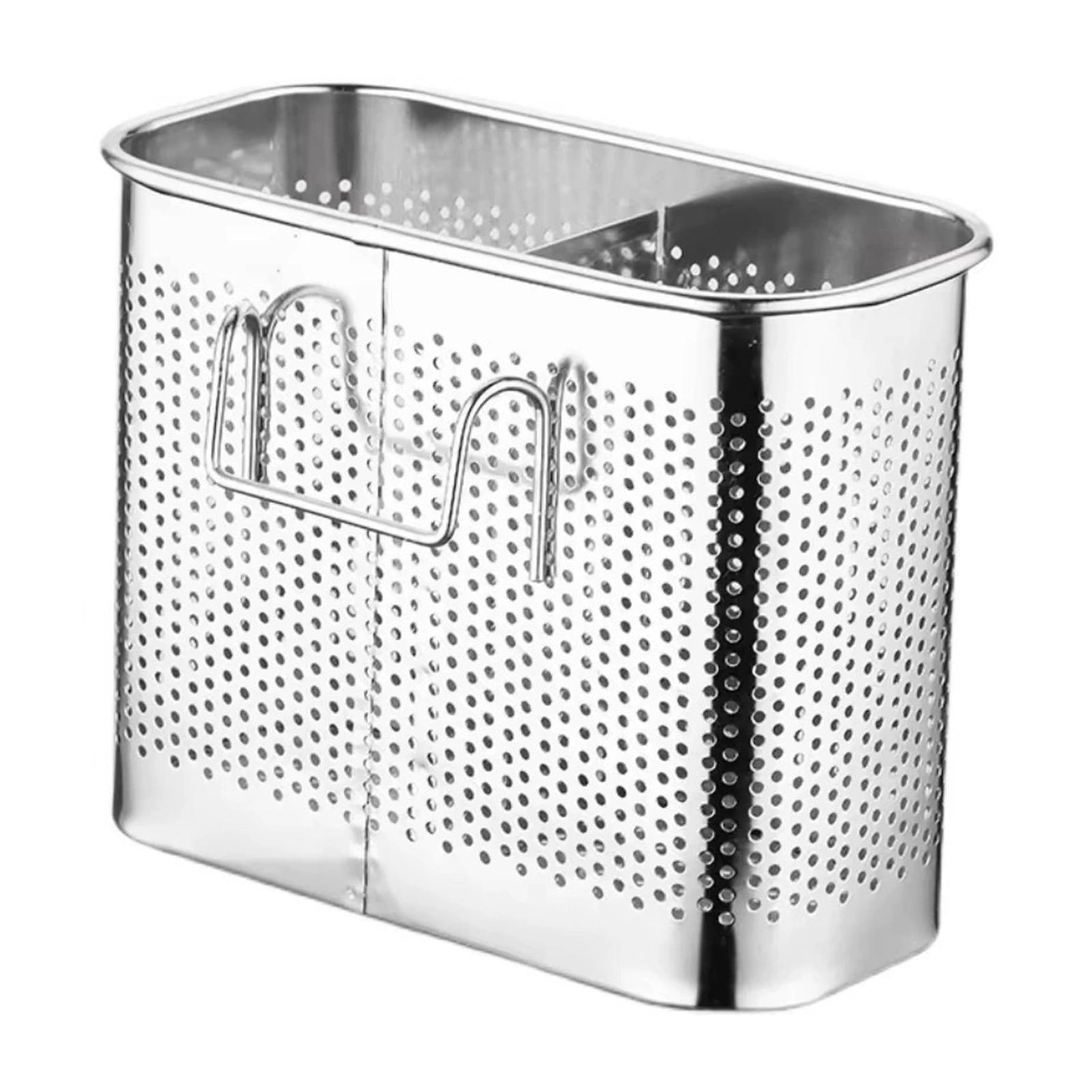 

Stainless Steel Chopstick Holder With Drainage Anti-Mold Wall-Mounted Kitchen Storage Box True color