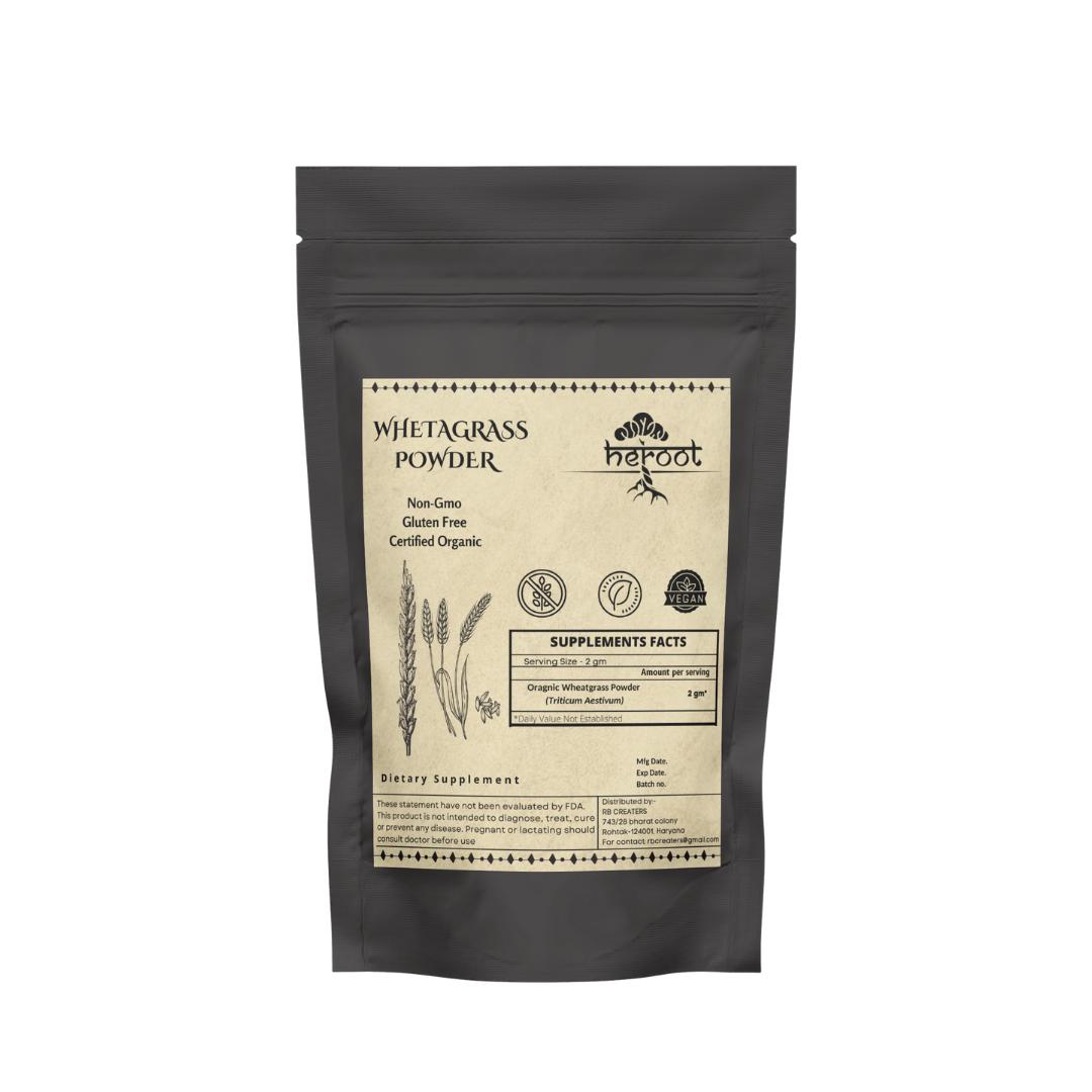 

Heroot Organic Wheatgrass 50gm Powder Natural Antioxidant Useful in Constipation Pack=50 gm