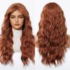 Orange Brown Wig Synthetic Long Wigs for Women Water Wave Hairstyle Cosplay Halloween Party Natural Sexy Ladies Wig