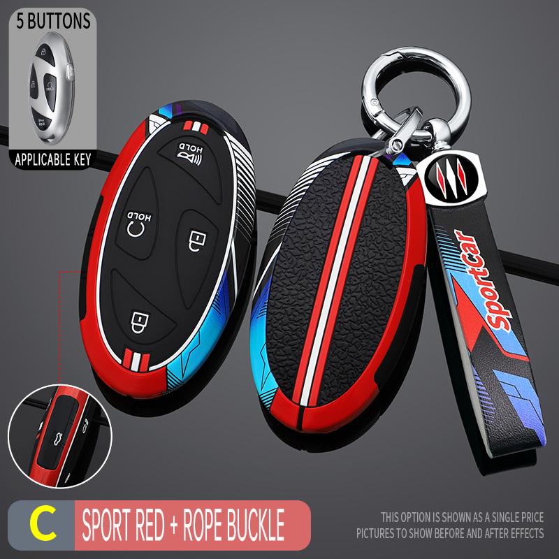 5 7 Buttons Car Key Case Cover Shell Fob For Hyundai Kona Ev Grandeur Gn7 Ioniq 6 Remote Car Interior Accessories