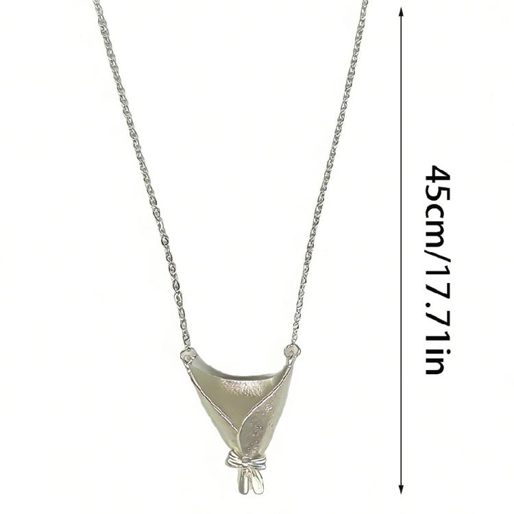 Modische Legierungskette Blumenarrangement Schlüsselbein-Kette mit Schleife Damenschmuck Geschenk für den Valentinstag