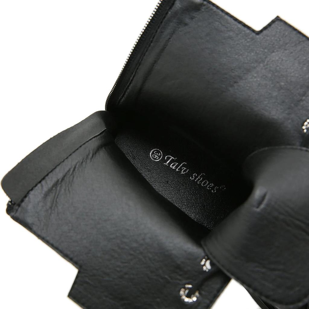 10.5cm Heels Thick Soled Thick Heels Waterproof Platform Side Zipper HIGH HEELS Front Lace Up Women's Boots Lhx