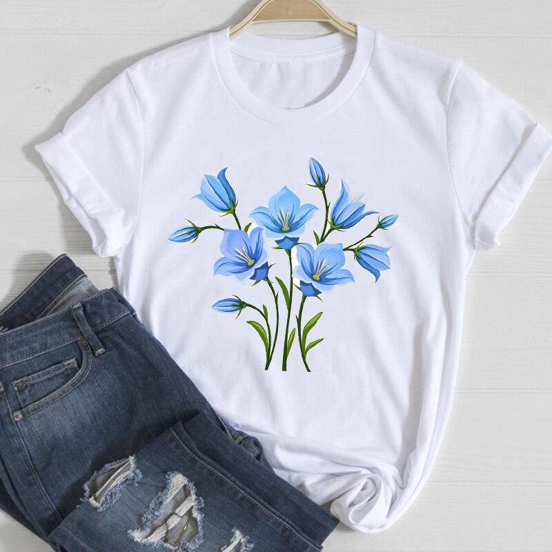 Women T-Shirt Summer Ladies Tops Cute Aesthetic Fashion 90S Print Kawaii Basic Clothing Female Clothes Tees Beautiful Butterfly