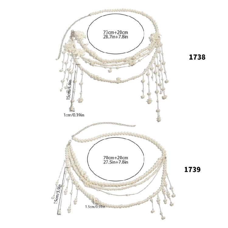 Stylish Women's Imitation Pearls Waist Chain Fashionable Adjustable Bikini Chain Party Body Jewelry for Women Girls