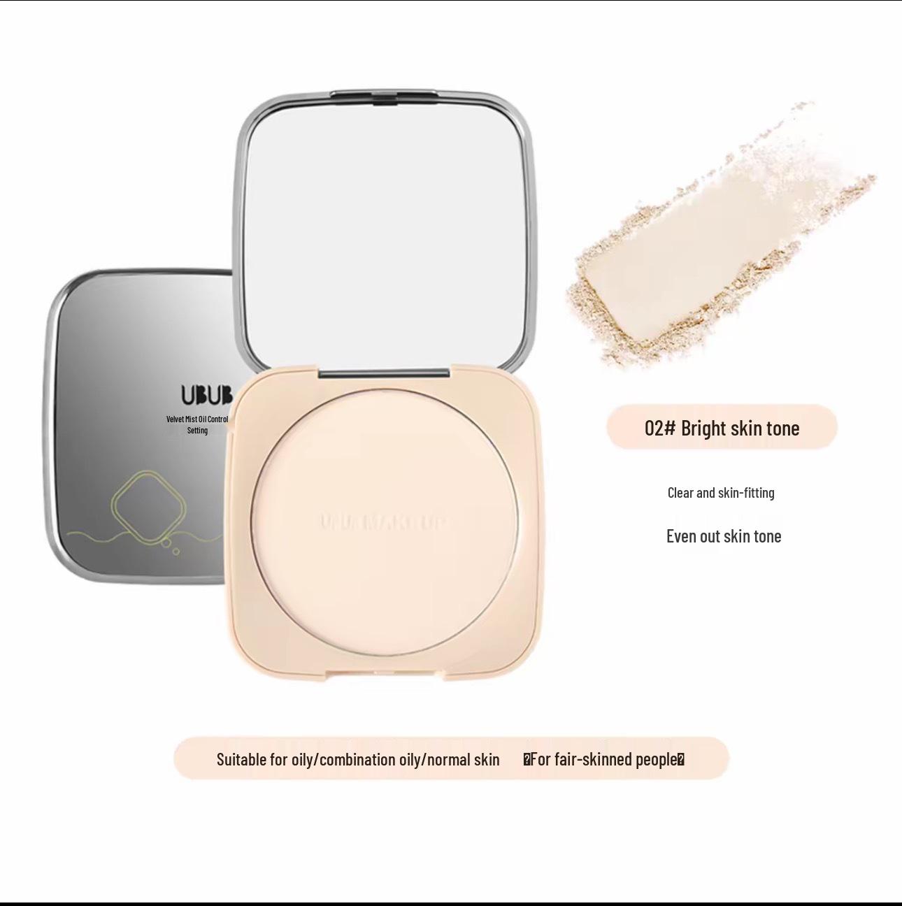 

UBUB Super Jumbo Matte Setting Powder with Mirror & Puff - Long-lasting, Oil Control, Soft Mist Finish for Natural Touch-ups