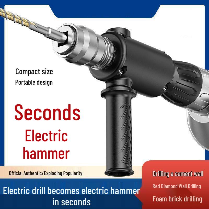 Compact Electric Drill to Impact Drill Converter for Concrete