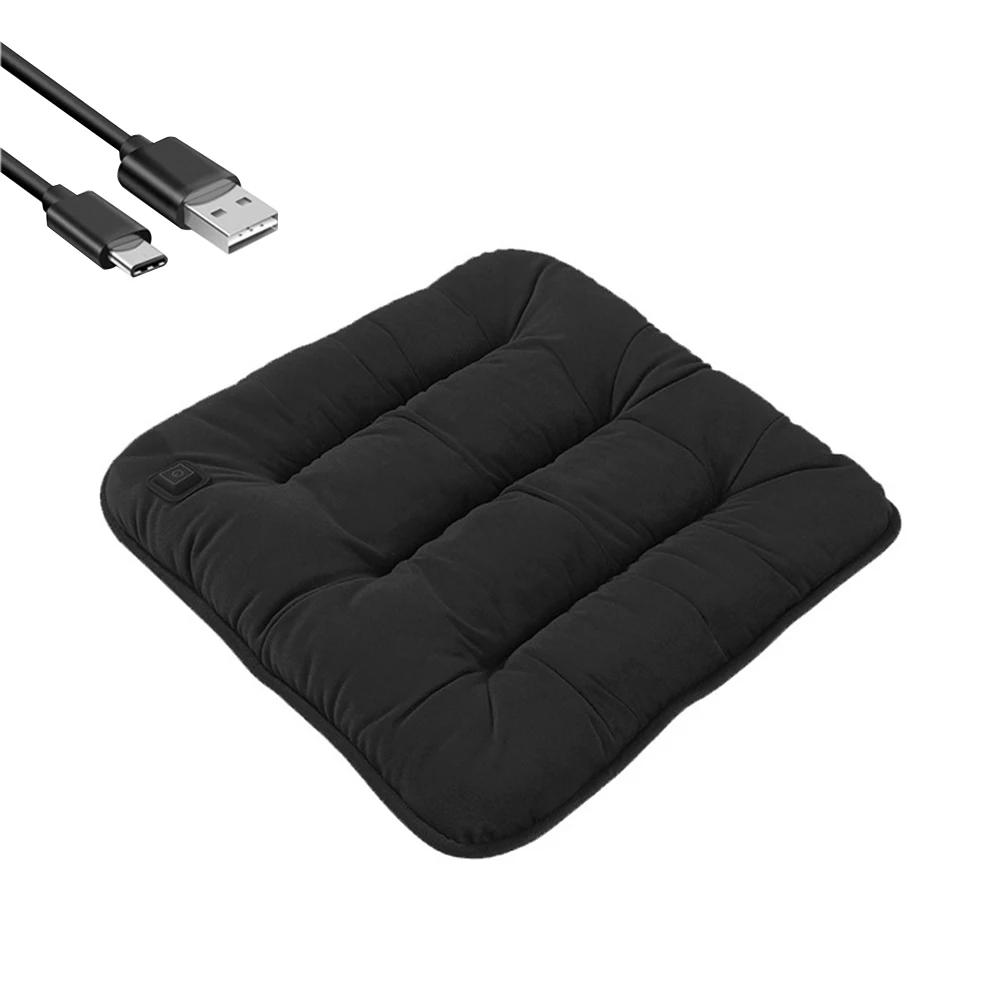 Car Heated Seat Cushion USB Power Graphene Heated Seat Pad 3 Levels Heating Seat Cushion for Park Stadium Car Travel