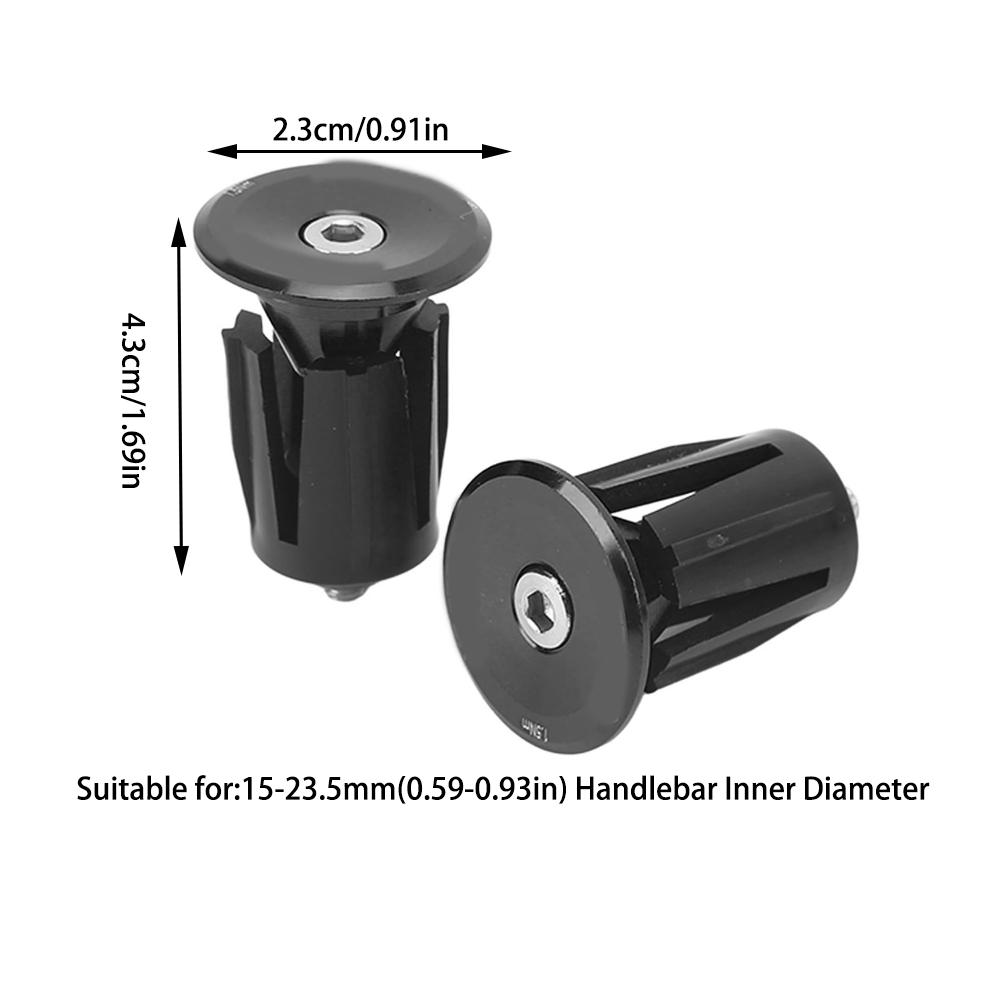 2 Pair Light Weight Handlebar Plug Aluminium Plastic Handlebar End Caps  Bike Maintenance чёрный