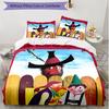 3-teiliges Bettbezug-Set (1 * Bettbezug + 2 * Kissenbezug, ohne Kern), Der Rauber Hotzenplotz Print Weiches Ganzjahres-Bettwäscheset, Heim-Schlafzimmer-Dekoration Geschenk