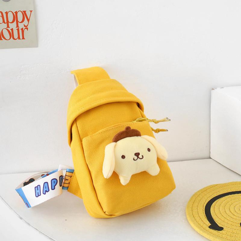 Adorable Cartoon Canvas Kids Chest Bag Lightweight Travel Crossbody For Boys And Girls