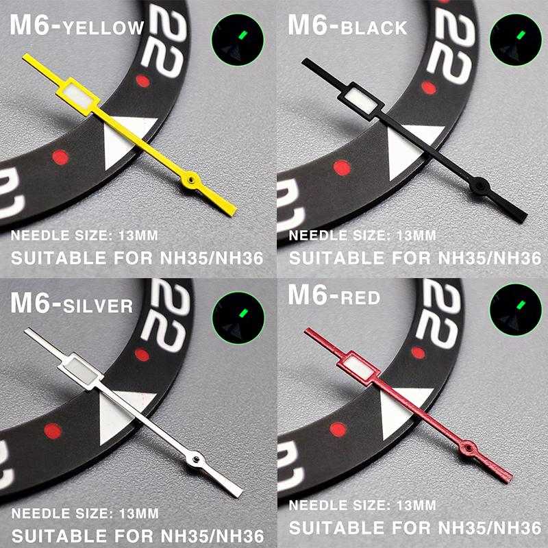 High quality watch pointer green glow suitable for NH35 NH36 movement watch pointer Parts Replacement personalized second hand