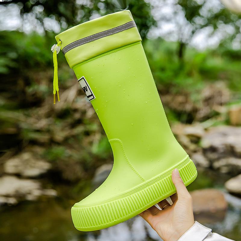 New Fashion High Tube Thick-soled Rain Boots Women's Outer Wear Bundle Non-slip Water Shoes Warm Rain Shoes Waterproof Glue Shoes Fashion