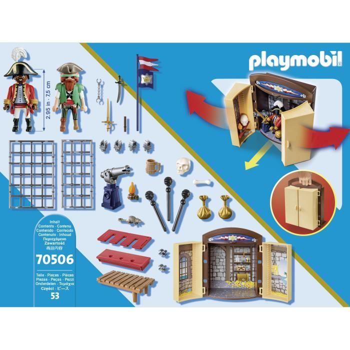 PLAYMOBIL - 70506 - Hrací krabice Pirátské dobrodružství - Obsahuje 2 figurky, 1 dělo a příslušenství