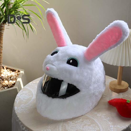 Motorsykkelhjelmdeksel Støvtett Universal Sykkelhjelmtrekk Funny Plush Motorsykkelhodeplagg for helhjelmer