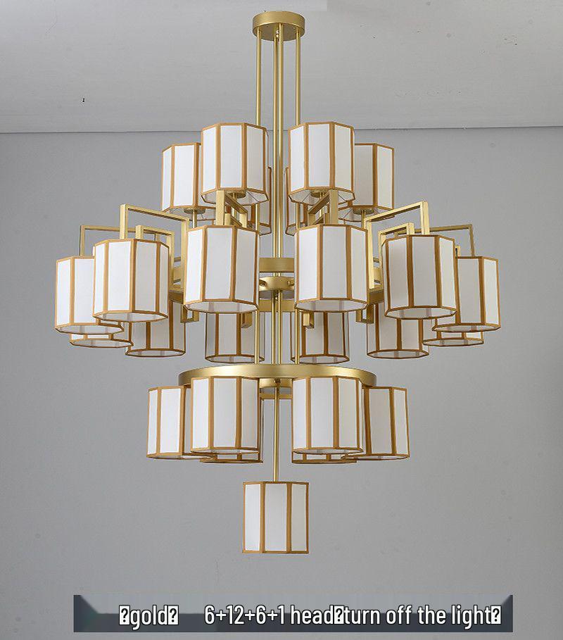 Chinese-Style Duplex High Ceiling Chandelier for Hotel Lobby or Villa