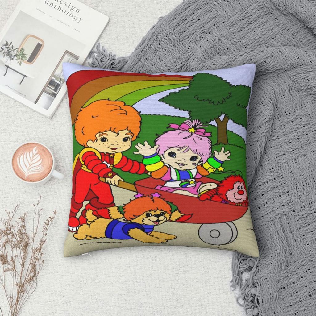 Home Decor Rainbows Brite Pillowcase Merch Pillow Cover Zipper Multi Size