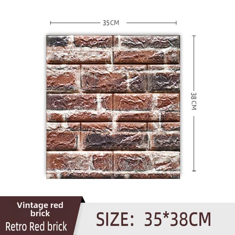3D XPE Foam Self-Adhesive Brick Wall Stickers, 30x30cm, Small Size