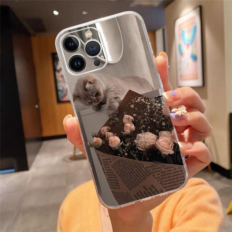 Flower Cats Phone Case For Iphone 17ProMax 17 Pro Air 16 15 14 13 Pro Max 16 15 14 13 Pro 15Plus