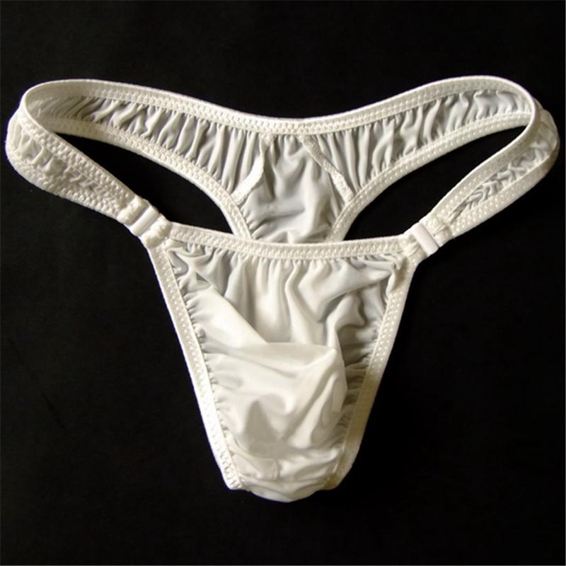 2019 Hot M/L/XL Translucent Mens Nylon Thongs Men Sexy Button Bikini Briefs Gay G-string/Jocks/Tanga/T-back Gay Underwear