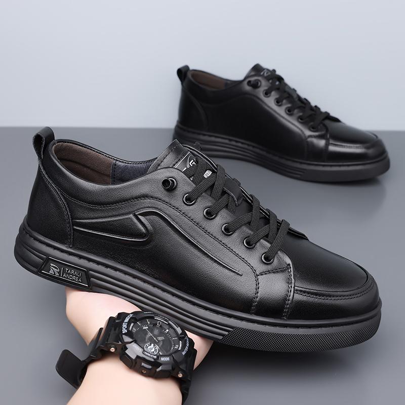 Fashion Casual Leather Men's Sneakers Lightweight Comfortable Walking Shoes for Everyday Wear Skateboard Footwear Male Tenis Masculino