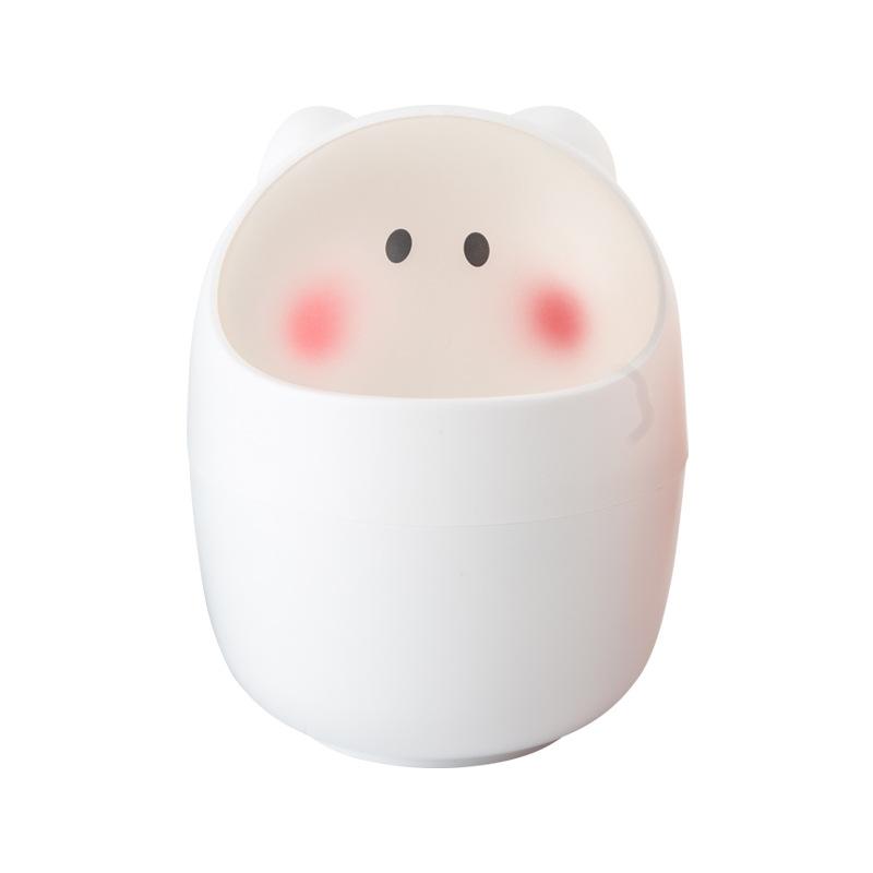 Mini Plastic Flip Top Desk Trash Can Office Home Simple Waste Bin Storage Container for Tissues