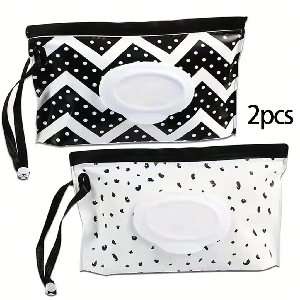 1PCS/2PCS Wet Wipe Bag With Pull-Out Flip Cover, Wet Tissue Bag For Bedside Placement, Handheld, Portable For Going Out