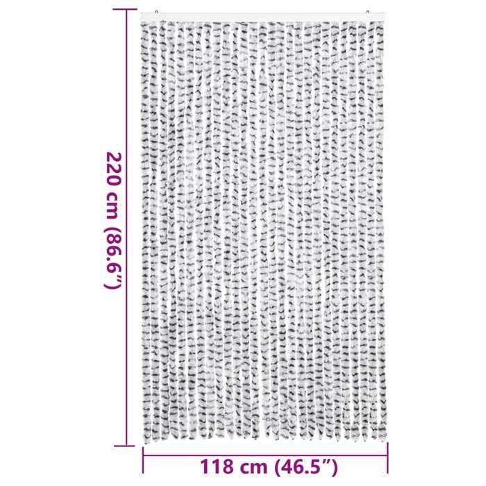 VidaXL Fly Curtain Light Grey and Dark Grey 118x220cm Chenille, Door Fly Curtain, Insect Curtain of 4004890