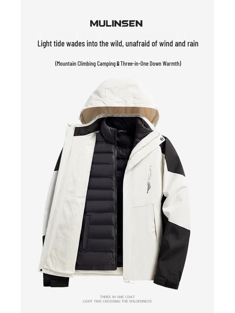 Women's Mountain System 3-in-1 Down Parka: Windproof, Waterproof, Sports Casual Jacket for Autumn & Winter