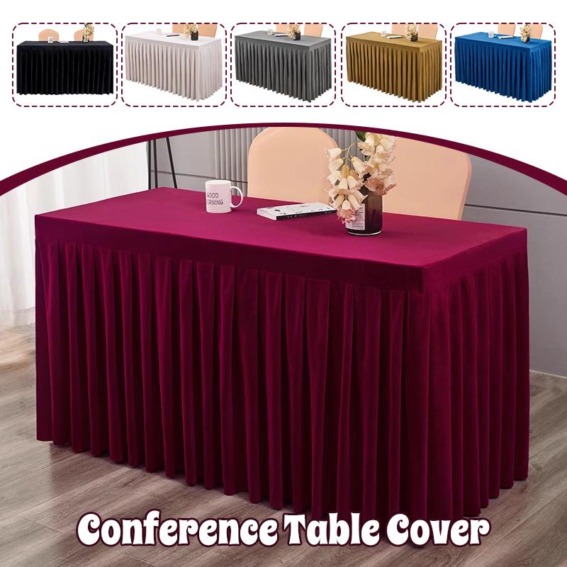 Elastic Table Cloth Hotel Conference Table Cover Meeting Room Office Flannel Rectangle Tableclover Wedding Banquet Decoration