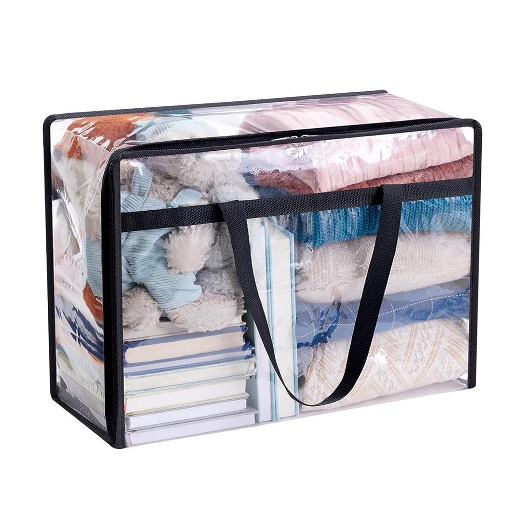 Clear Storage Bag for Clothes PVC Blanket Storage Bag Closet   with   and Handle for Moving Home